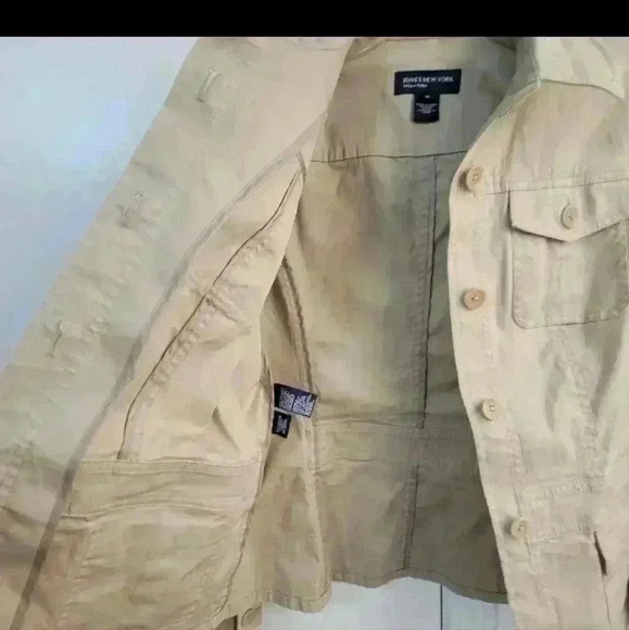 Jones New York Signature Womens Khaki Tactical Style Jacket Military Size Medium - Picture 14 of 15